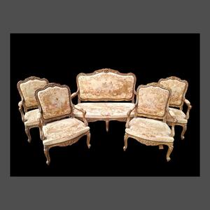 19century salon in Louis XV style, in guilded wood.