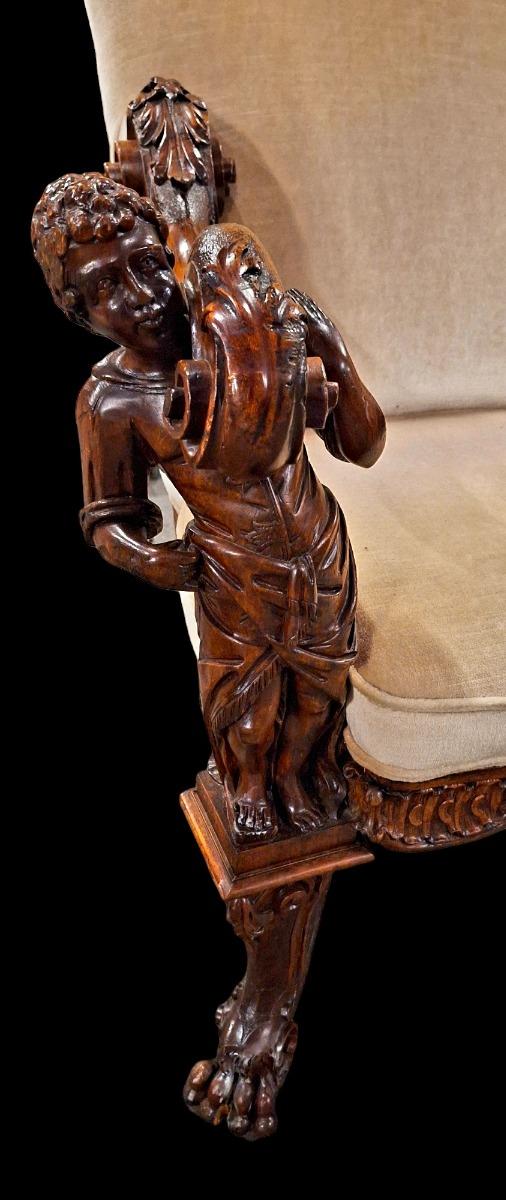 2 similar Italian walnut. are designed after the famous Italian sculptor Andrea