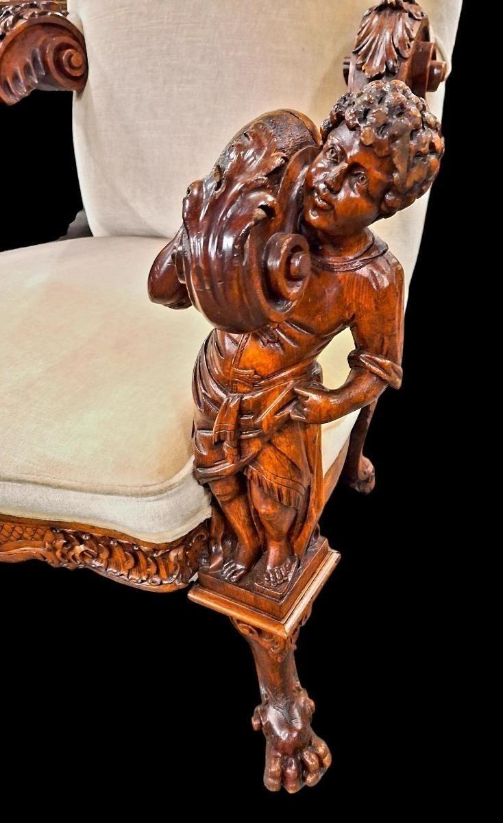 2 similar Italian walnut. are designed after the famous Italian sculptor Andrea