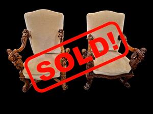 2 similar Italian walnut. are designed after the famous Italian sculptor Andrea