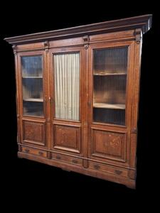 3-doors Oak bookcase.
