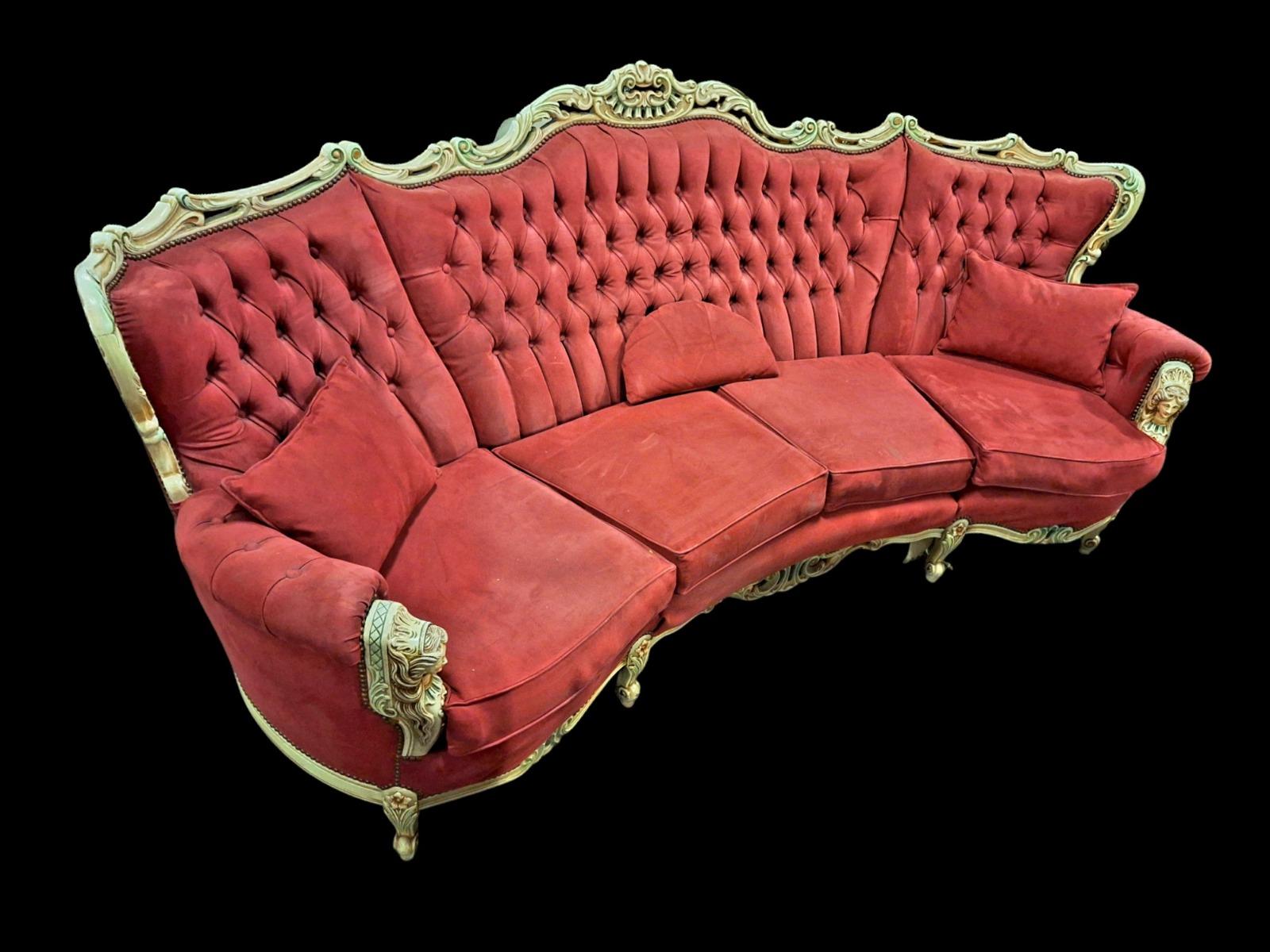 A decorative sofa set in Louis XV style.