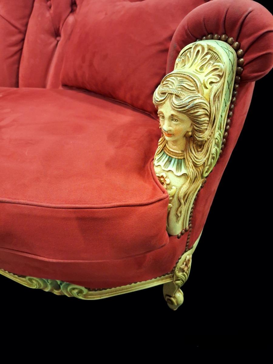 A decorative sofa set in Louis XV style.