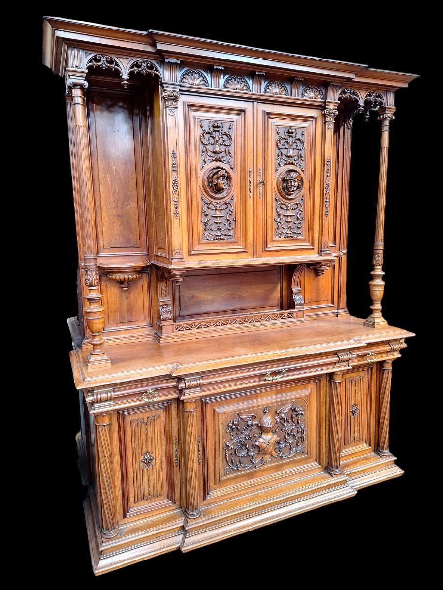 A High quality Renaissance style walnut cabinet.