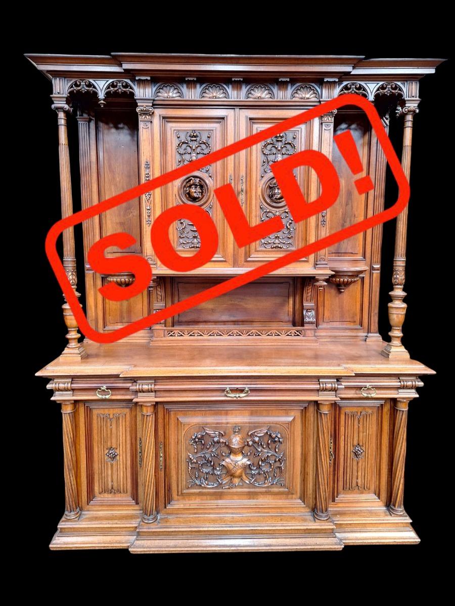 A High quality Renaissance style walnut cabinet.