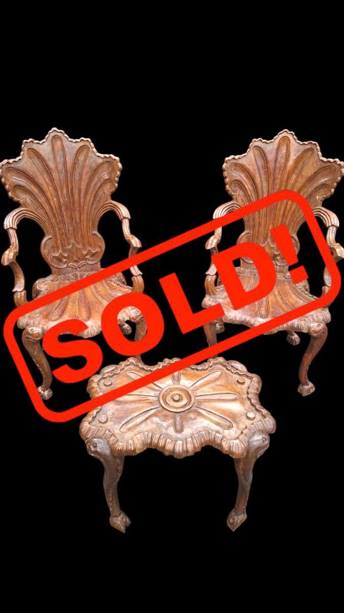 A nice Venetian style Suite of Grotto Furniture