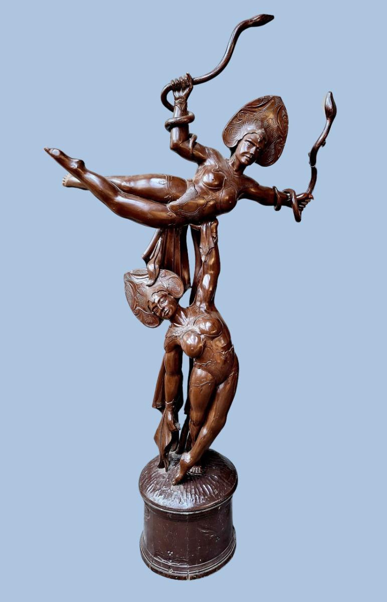 A Pair Of exotic dancers in Art-Nouveau style