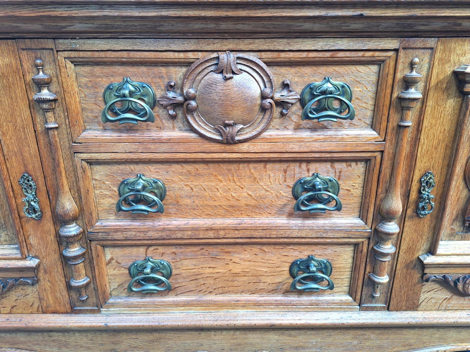 A solid oak sideboard 