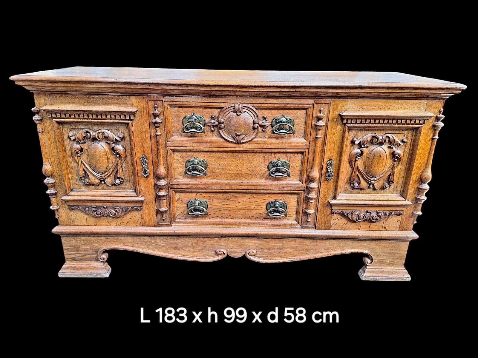 A solid oak sideboard 
