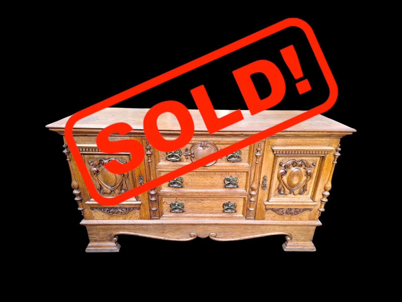 A solid oak sideboard 