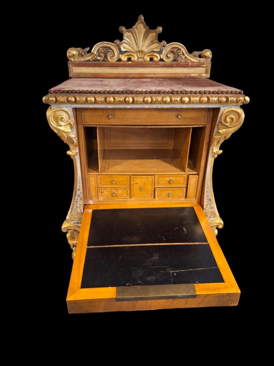 A venetian painted roccoco secretaire.