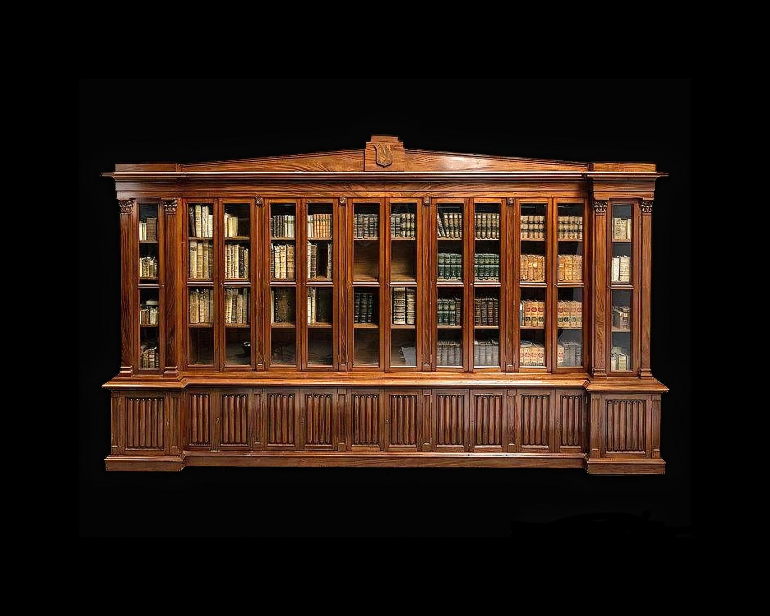 A very impressive and monumental 19 century Irish bookcase in Mahogany.