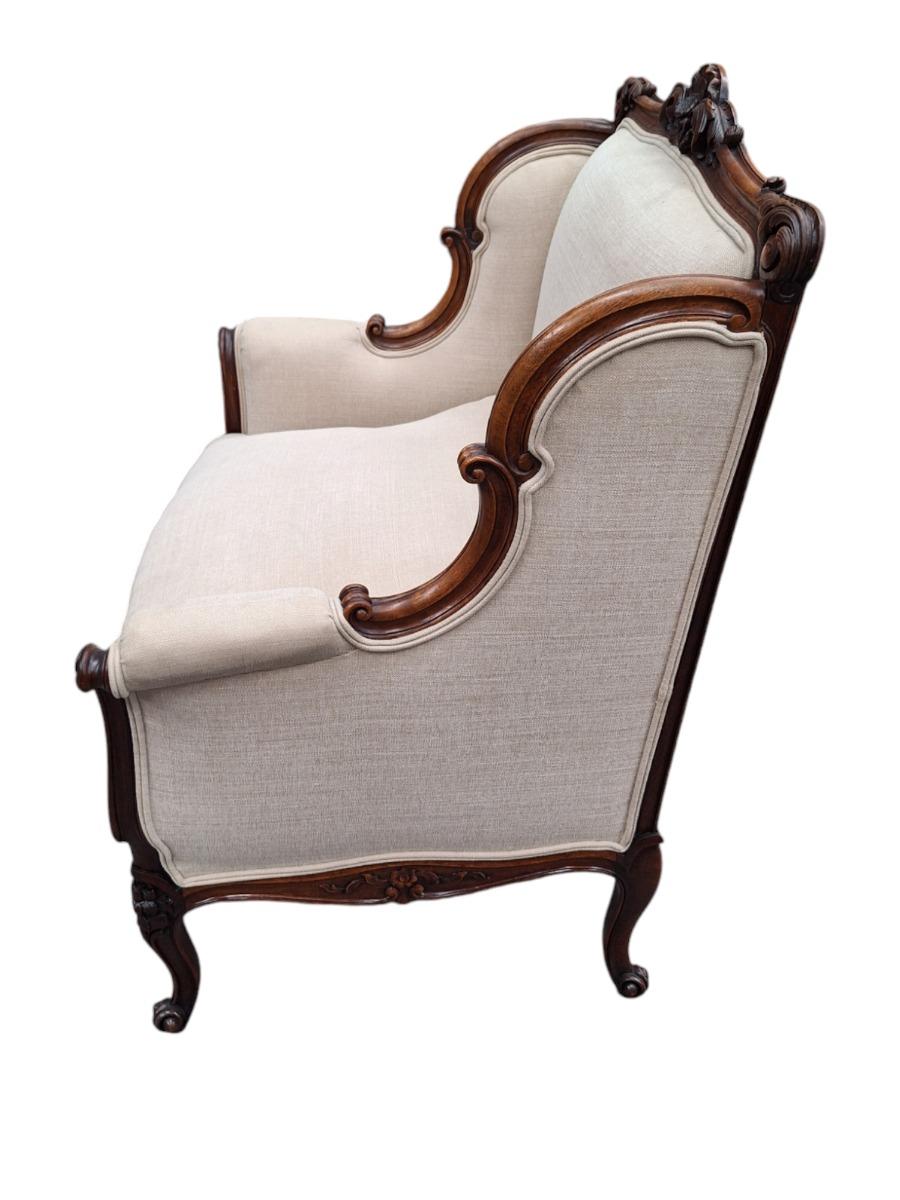 A very nice pair of walnut armchair in Louis XV style.