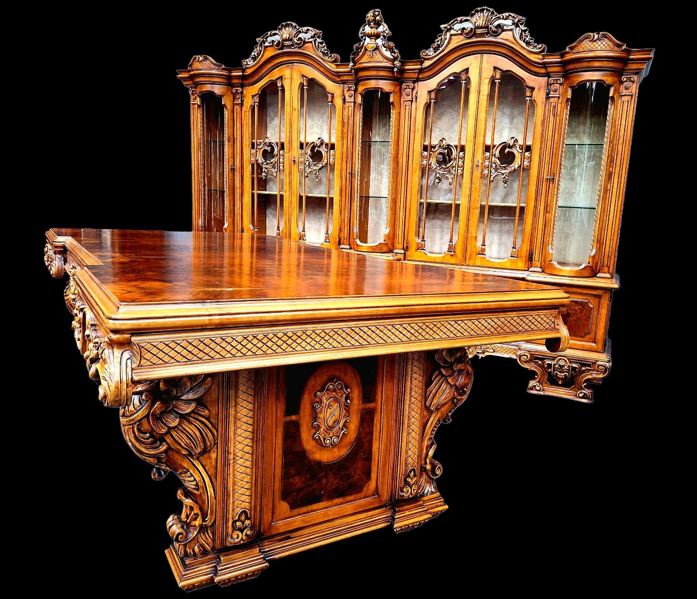 Baroque style dining suite