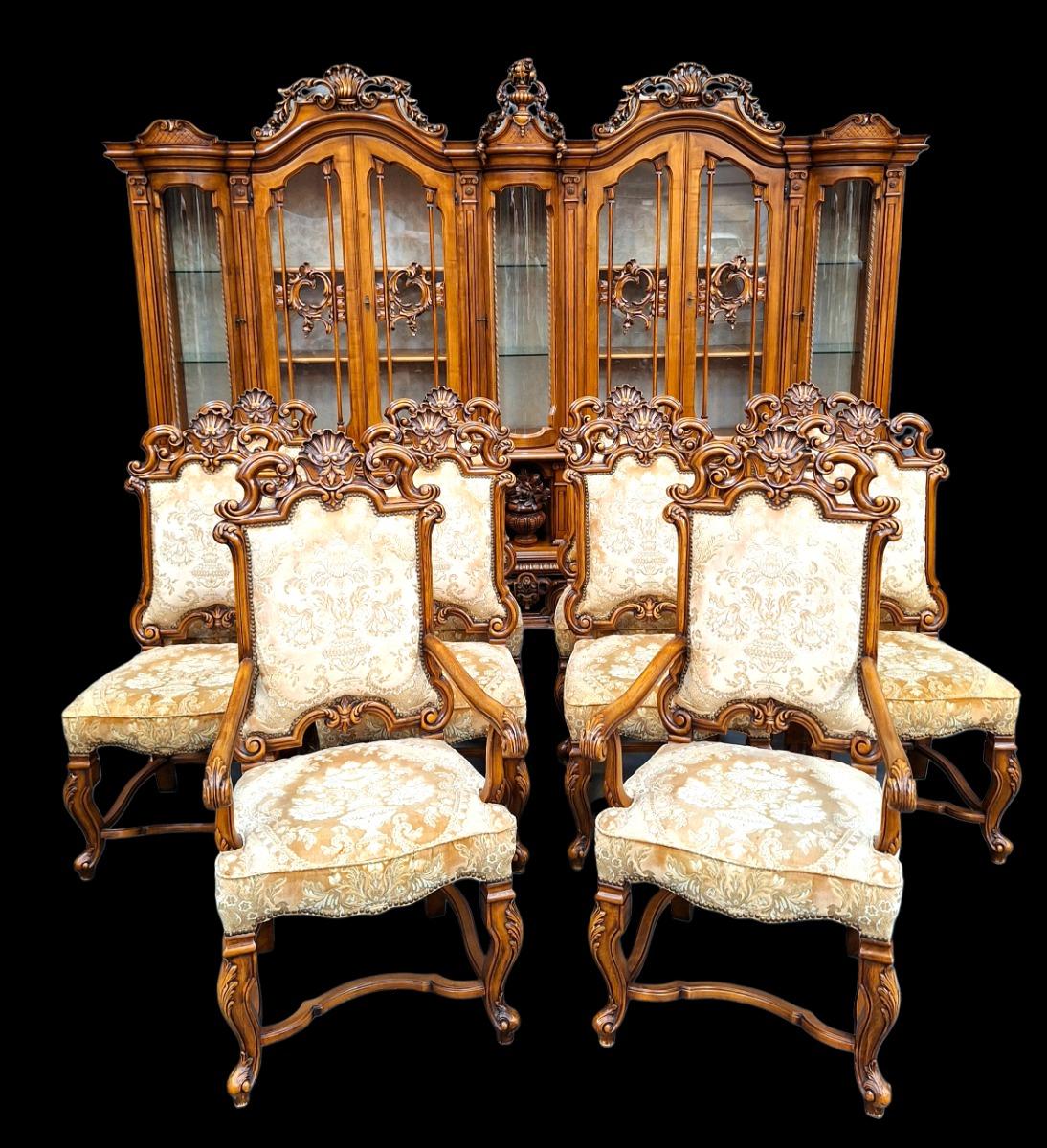 Baroque style dining suite