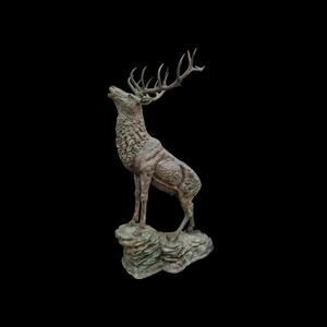 Bronze deer ideal to decorate a nice garden, gate entrance, fountain or pond. .