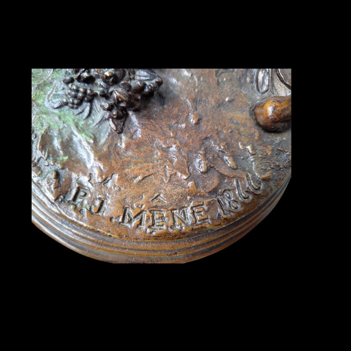 Bronze horse and jockey signed PJ Mene