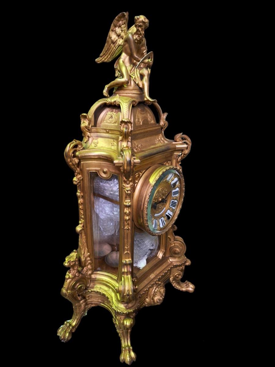 Bronze ormolu clock. 