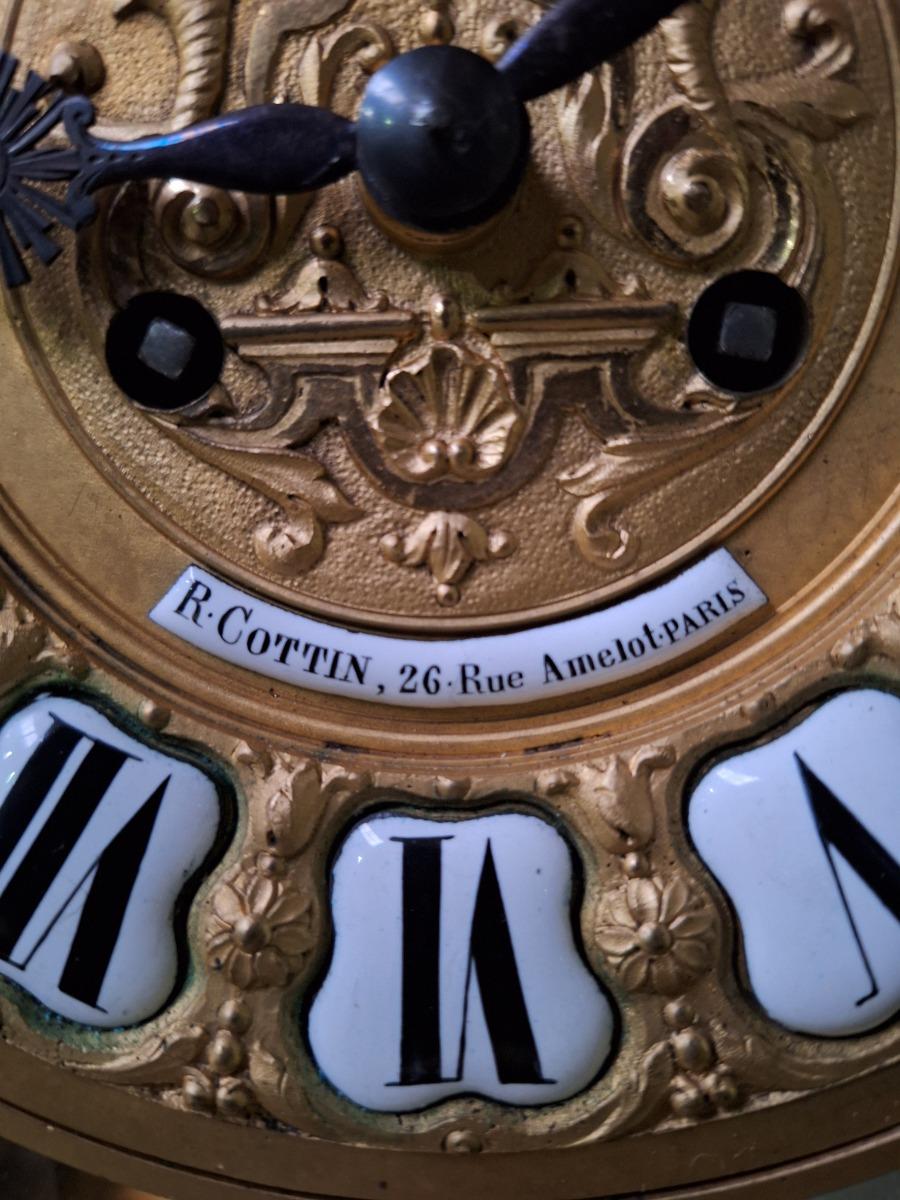 Bronze ormolu clock. 