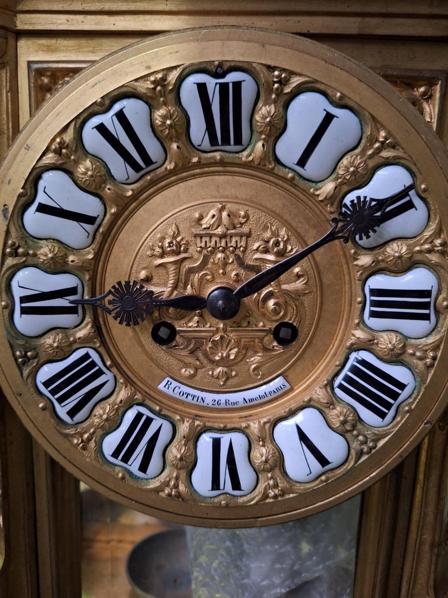 Bronze ormolu clock. 