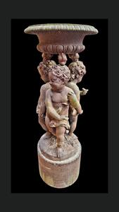 Cast iron flower planter with Cherubs 