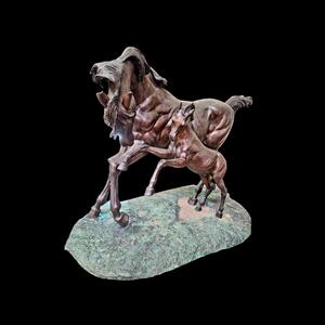 Decorative bronze garden sculpture horses