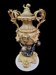 French bronze ormolu centerpiece vase 19th century