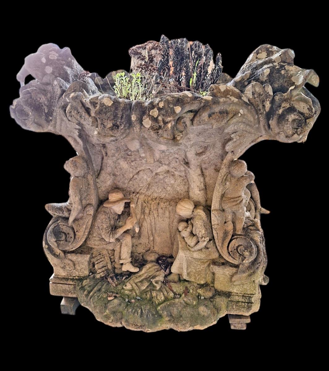 Handcarved Jardinière.