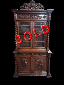 Hunting Style oak bookcase. 