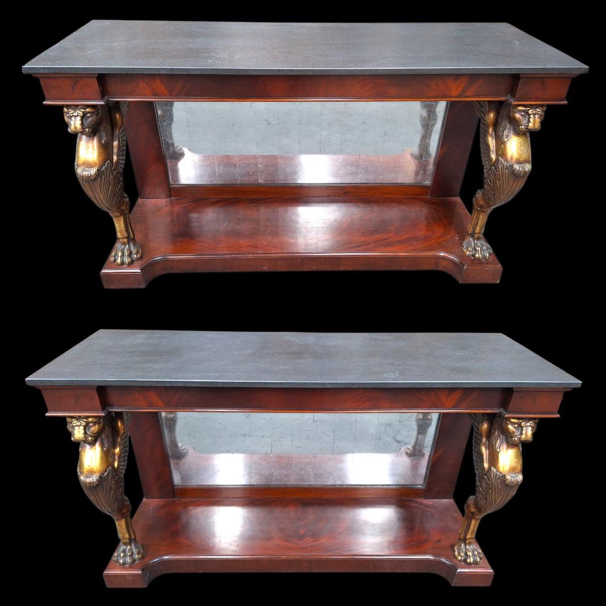 Pair of wall consoles