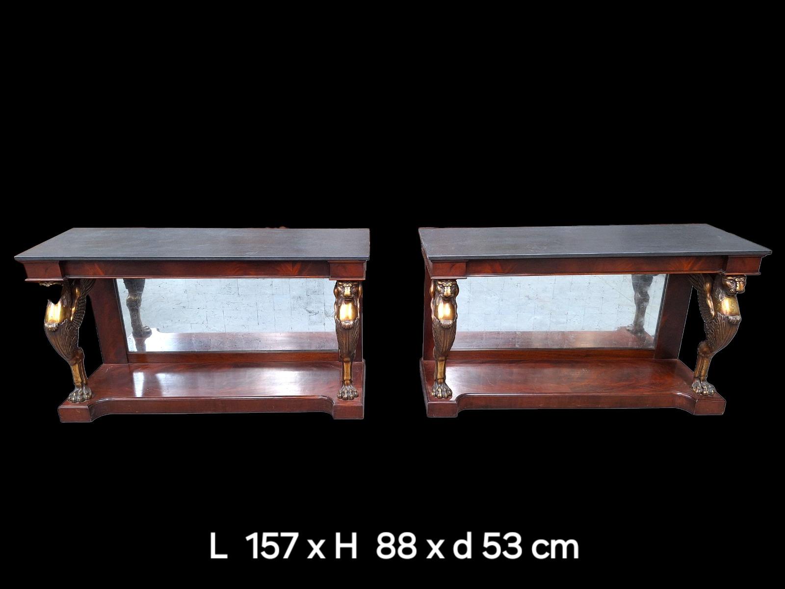 Pair of wall consoles