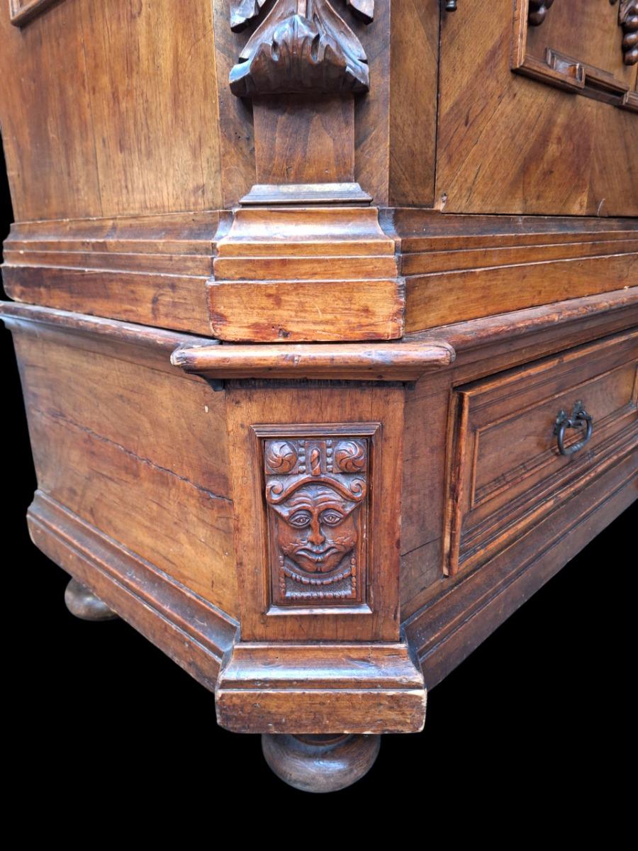 Richely carved walnut wardrobe