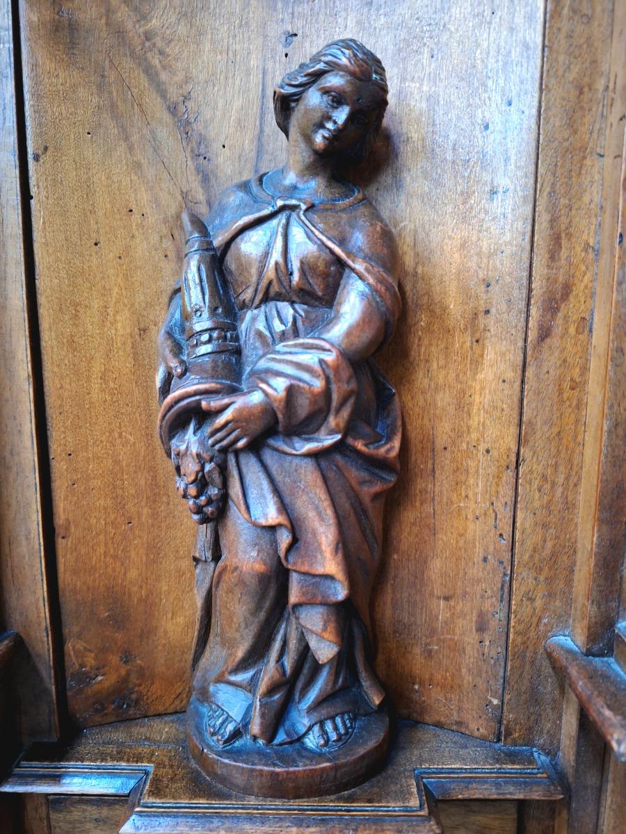 Richely carved walnut wardrobe