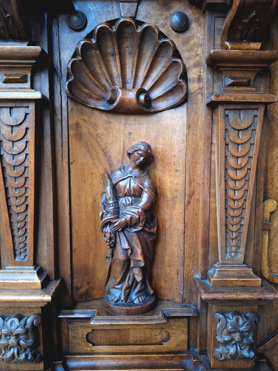 Richely carved walnut wardrobe