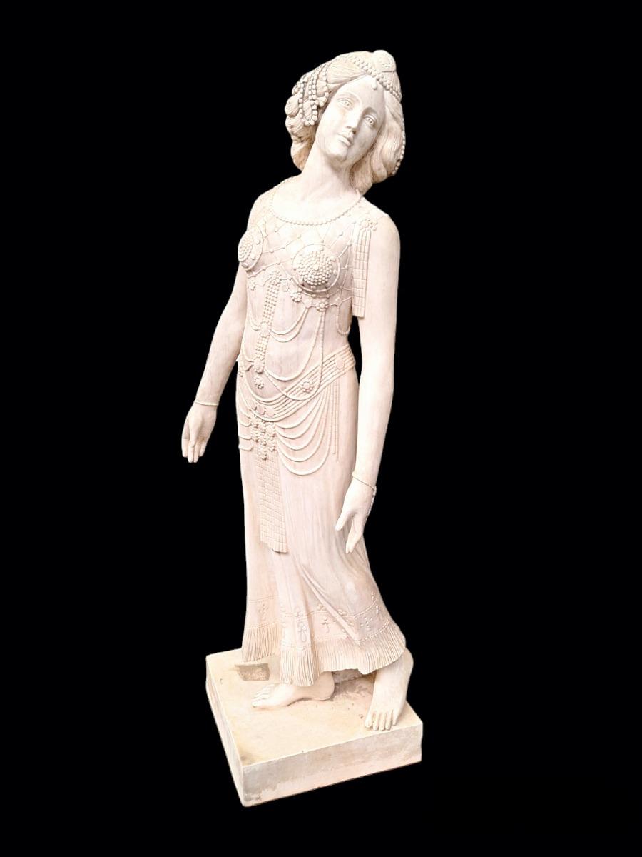 White marble statue in Art-deco style.